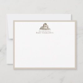 Mom & Baby Zebra Nursery Note Card – Personalized Notitiekaartje