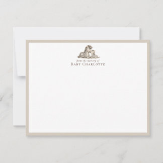 Mom & Baby Zebra Nursery Note Card – Personalized Notitiekaartje