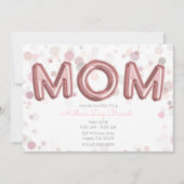 MOM Balloons Moederdag Brunch Modern Roze Grijs Kaart (Voorkant)
