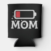 Mom Batterij Lage Vermoeide Grappige Moederdag Blikjeskoeler (Voorkant)