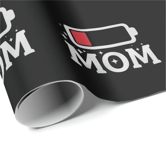 Mom Batterij Lage Vermoeide Grappige Moederdag Cadeaupapier (Rol Hoek)