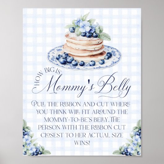 Mom Belly Blueberry Pannenkoek Baby Brunch Poster (Voorkant)