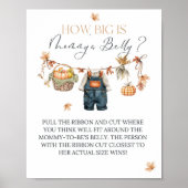 Mom Belly Sign Pompoen Rustiek Baby shower Poster (Voorkant)