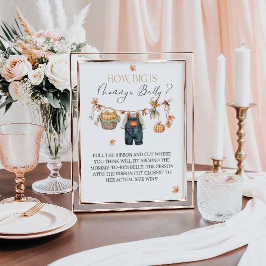 Mom Belly Sign Pompoen Rustiek Baby shower Poster