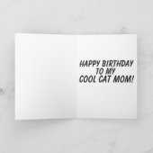MOM BIRTHDAY CAT OP BEACH SHARK KAART (Binnen)
