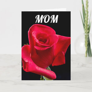 MOM BIRTHDAY RED ROSE WENSKAARTEN KAART