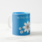 "MOM"-bloemen koffie met twee getonde mok. Tweekleurige Koffiemok (Voorkant links)