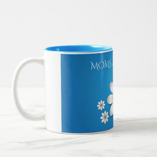 "MOM"-bloemen koffie met twee getonde mok. Tweekleurige Koffiemok (Links)