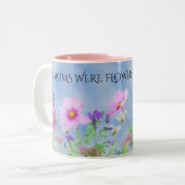 "MOM"-bloemen koffie met twee getonde mok. Tweekleurige Koffiemok (Voorkant links)