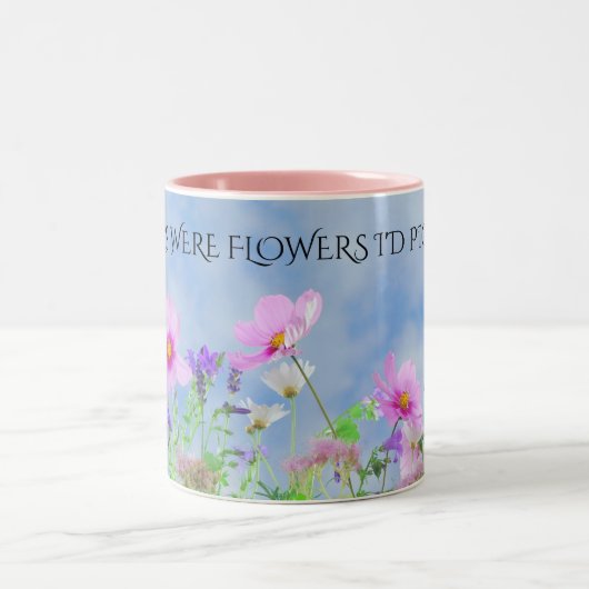 "MOM"-bloemen koffie met twee getonde mok. Tweekleurige Koffiemok (Center)
