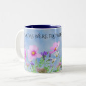 "MOM"-bloemen koffie met twee getonde mok. Tweekleurige Koffiemok (Voorkant links)