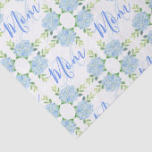 Mom Blue Hydrangea Floral Moederdag Tissuepapier (Detail)