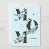 MOM Blue Hydrangeas Bloemen Happy Moederdag Feestdagenkaart (Voorkant)