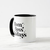 Mom Boss Badass Coffee Mok Geen vrouw (Voorkant links)