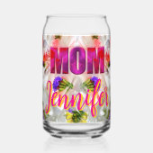'Mom-Boss-Fire' – Diseño floral en cubos  Blikvorm Glas (Voorkant)