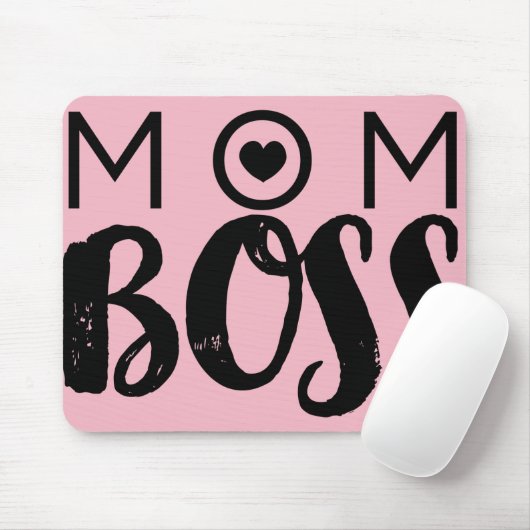 MOM BOSS Modern Typografie script Trendy Chic Muismat (Met muis)