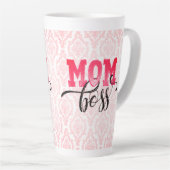 MOM BOSS - Stijlvolle Roze Arabesque Moeder Mok (Rechterhoek)
