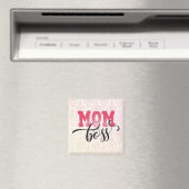 MOM BOSS - Stijlvolle Roze Moederdag Magneet (Insitu (Vaatwasser))