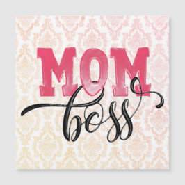 MOM BOSS -Stijlvolle Roze Moederdag Magnetische Ka
