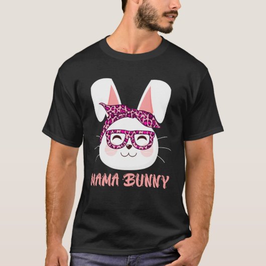 Mom Bunny face cool Easter Bunny Happy Easter Moth T-shirt (Voorkant)