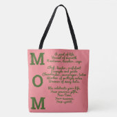 MOM-canvas tas - Roze en groen (Voorkant)