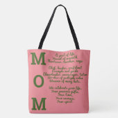 MOM-canvas tas - Roze en groen (Achterkant)