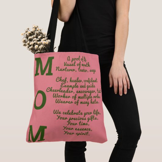 MOM-canvas tas - Roze en groen (Dichtbij)
