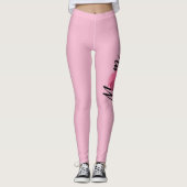 Mom Chic Roze  stijl Bloemen Leggings (Voorkant)