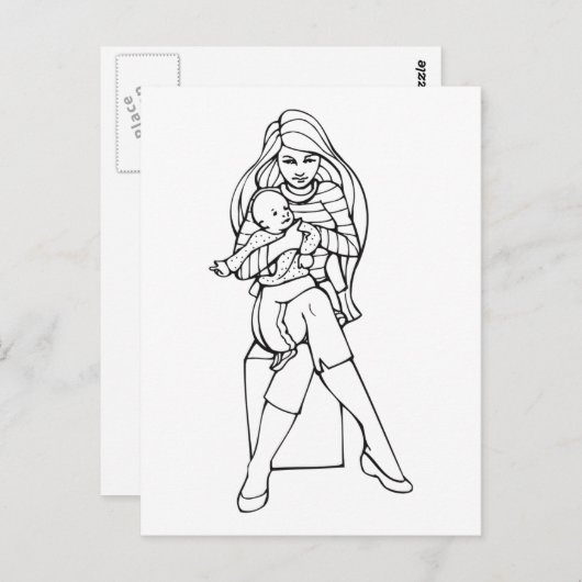 Mom & child briefkaart (Voorkant / Achterkant)