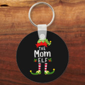 Mom Christmas Elf Matching Pajama X-mas Party Sleutelhanger (Voorkant)