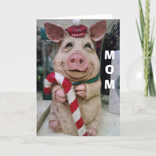 MOM=CHRISTMAS PIGGY-NO MARKT-JUST CHRISTMAS WISH FEESTDAGEN KAART