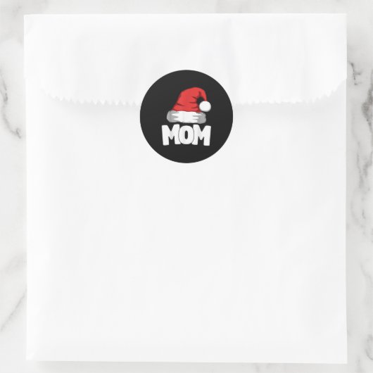 Mom Christmas Santa Matching Family  Ronde Sticker (Tas)