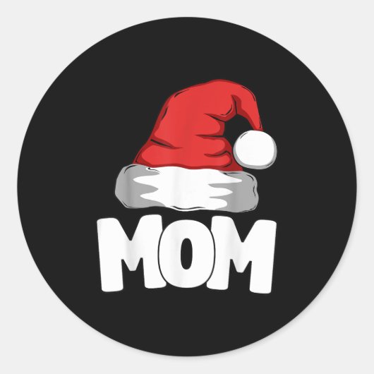 Mom Christmas Santa Matching Family  Ronde Sticker (Voorkant)