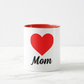 Mom - Classic Red Heart Typography Mok (Midden)