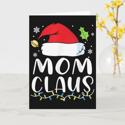 Mom Claus Christmas Lights Pajama Xmas Family Matc Kaart (Gele Bloem)