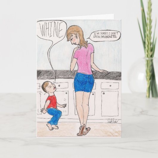 Mom Comic "Whine" Card Bedankkaart (Voorkant)