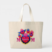 Mom corazones mexicanos Nombre editable Grote Tote Bag (Achterkant)