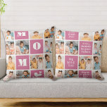 MOM Custom 12 Fotocollage Chic Roze Moederdag Kussen<br><div class="desc">Introductie van het perfecte cadeau voor de beste MAM ooit - een gepersonaliseerd fotocollage kussen! Dit stijlvolle en moderne kussen biedt ruimte voor 12 speciale afbeeldingen, gedurfde MOM in een kleurenblokontwerp, waardoor een uniek en sentimenteel cadeau wordt gecreëerd dat elke moeder zou aanbidden. Met de ruimtes om gepersonaliseerde speciale berichten...</div>