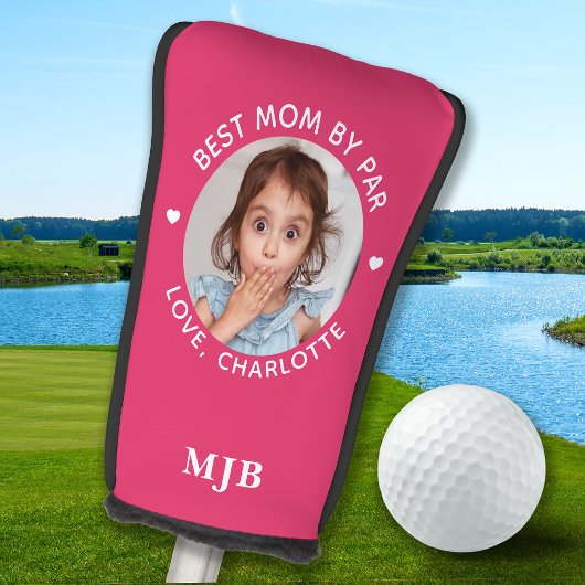 MOM Custom Foto Gepersonaliseerd Monogram Chic Roz Golfheadcover