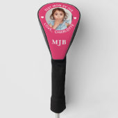 MOM Custom Foto Gepersonaliseerd Monogram Hot Roze Golfheadcover (Voorkant)