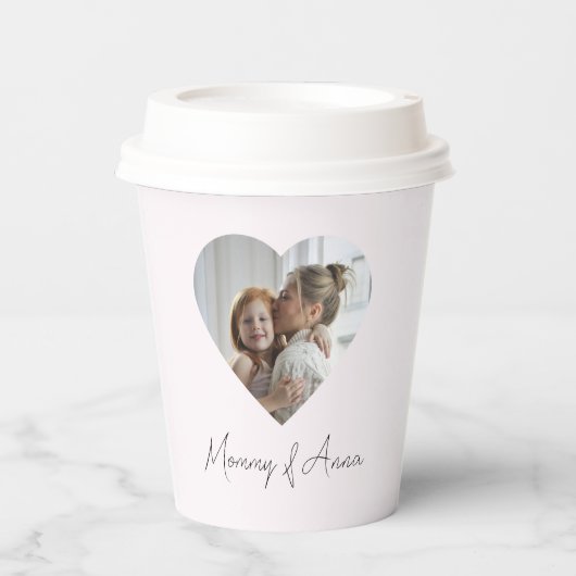 Mom Custom Name & Photo | Paper Cups Papieren Bekers (Voorkant)