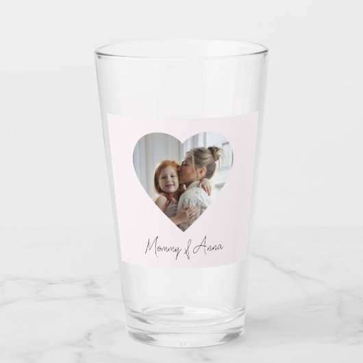 Mom Custom Name & Photo | Personalized Glass Cup Glas (Voorkant)