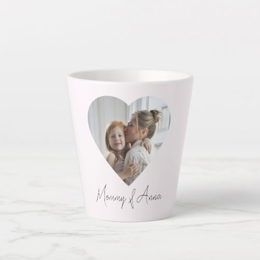 Mom Custom Name & Photo | Personalized Lattee Mug Latte Mok (Voorkant)