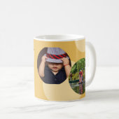 Mom Custom Photos Yellow Dots Coffee Mug Koffiemok (Voorkant rechts)