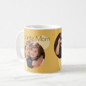 Mom Custom Photos Yellow Dots Coffee Mug Koffiemok (Voorkant links)