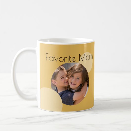 Mom Custom Photos Yellow Dots Coffee Mug Koffiemok (Links)