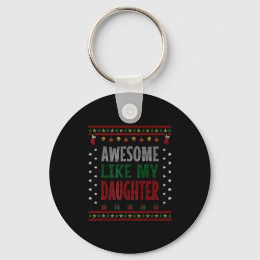 Mom Dad Christmas - Funny Awesome Like My Daughter Sleutelhanger (Voorkant)