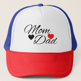 Mom & Dad-harten - Elegante typografie Familie Lie Trucker Pet