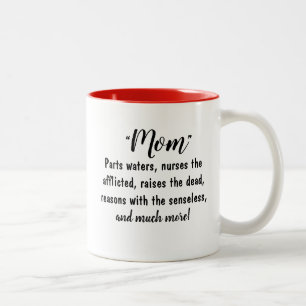 "MOM - Deelt water, doet de dood oplaaien, redenen Tweekleurige Koffiemok