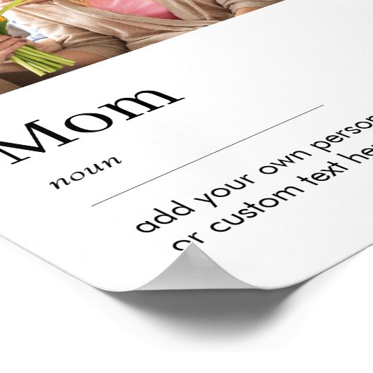 Mom Definition Moederdag Custom Photo Poster (Hoek)